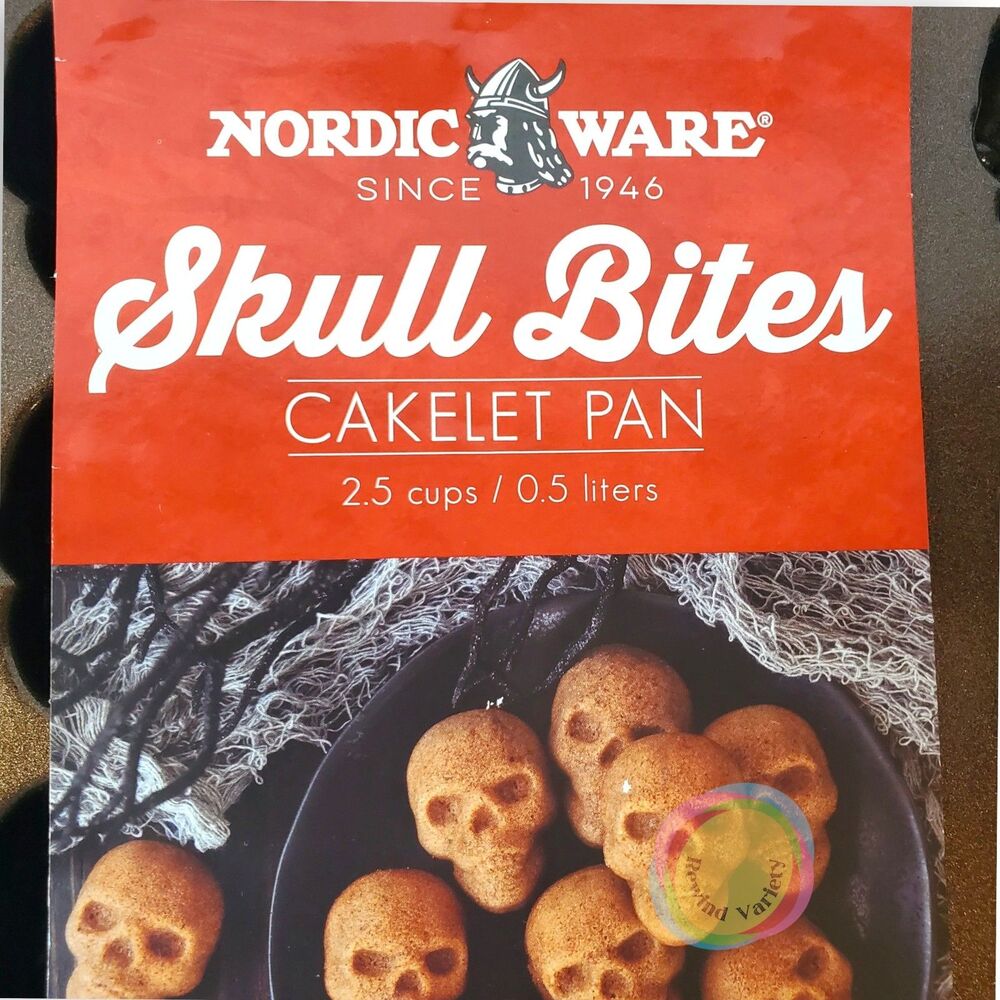 Nordic Ware Skull Bites Cakelet Pan Halloween NWT - Picture 15 of 16